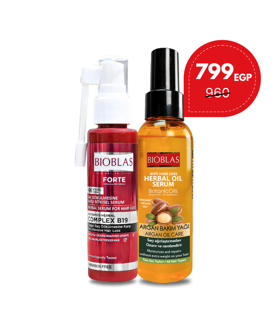 Bioblas Forte Anti-Hair Loss Intensive Herbal Serum 60Ml + Bioblas Anti-Hair Loss Herbal Oil Argan Care 65 Ml