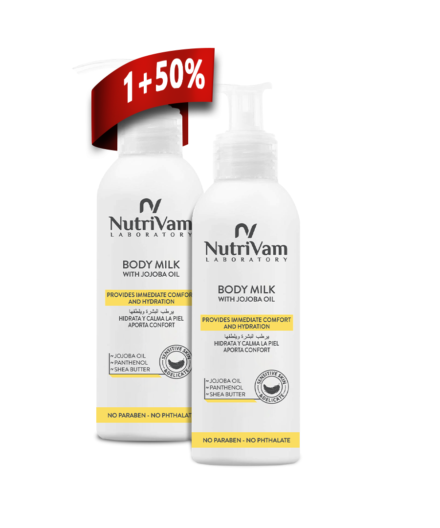 Nutrivam Body Milk with Jojoba Oil 100 Ml Offer (1+ 50%)