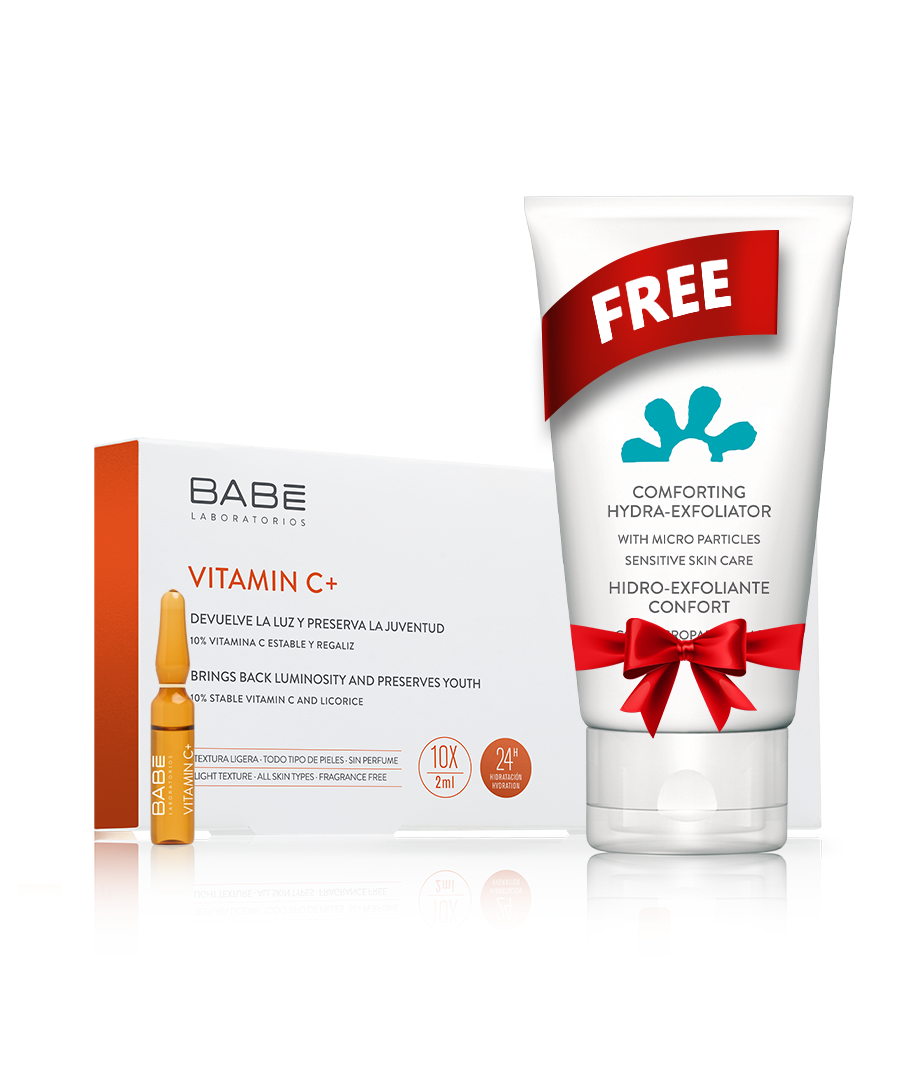 Babe Vitamin C Ampoules  10 X 2Ml and Babe Comforting Hydra-Exfoliator - 50 Ml ( Free )