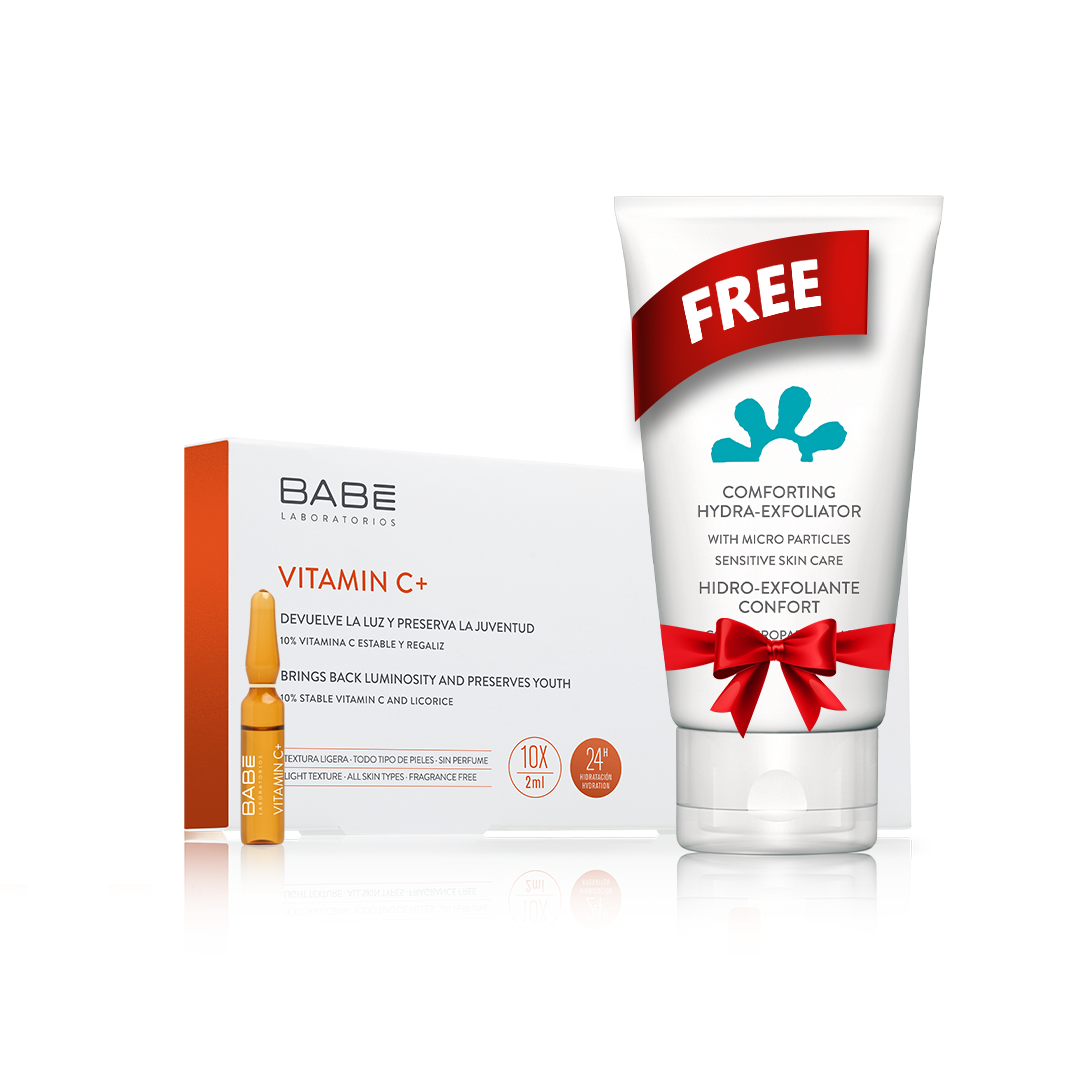 Babe Vitamin C Ampoules  10 X 2Ml and Babe Comforting Hydra-Exfoliator - 50 Ml ( Free )