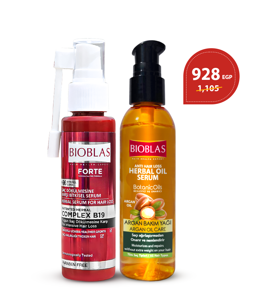 Bioblas Forte Anti-Hair Loss Intensive Herbal Serum 60Ml + Bioblas Anti-Hair Loss Herbal Oil Argan Care 65 Ml