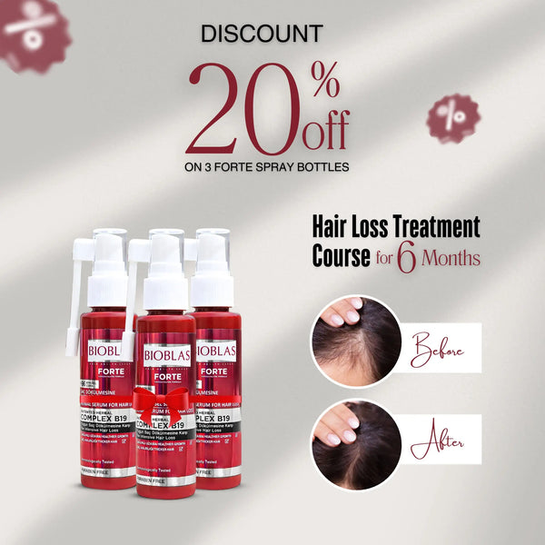 Bioblas Forte Anti-Hair Loss  Intensive Herbal Serum 60Ml - 3 Packs / 6 Month Course