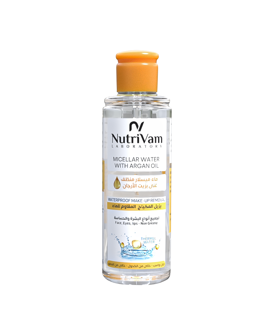 Nutrivam Micellar Water with Argan Oil Water Proof Make-Up Removal 200 Ml