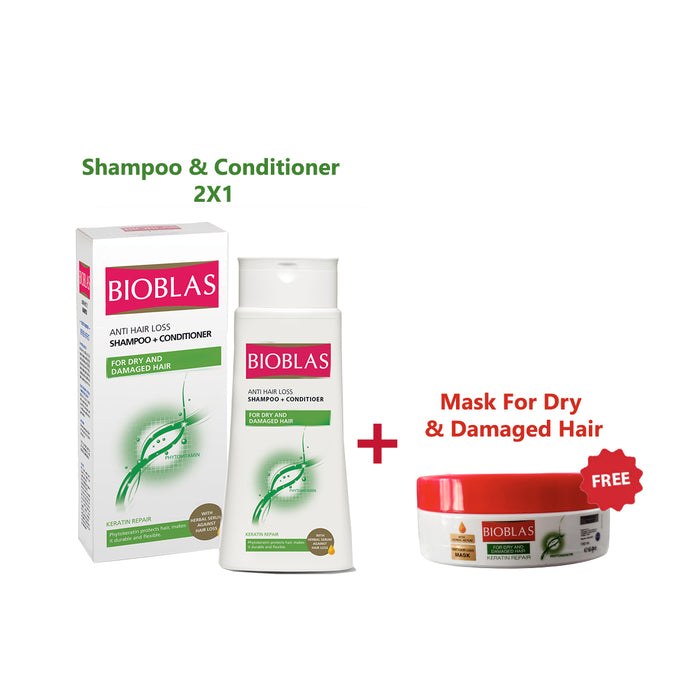 Bioblas Anti hair loss mask 150 ml + Bioblas Anti Hair Loss Shampoo & Conditioner 2*1 200ml free @ promopack (Code 900125)